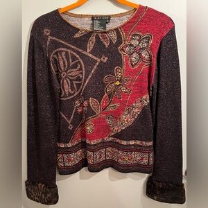 Vintage 74% Silk Ruby Cho Long Sleeve Top